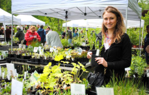 Young lady and plant