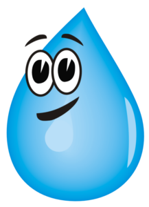 Graphic of a happy drop of water